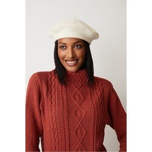 Parkhurst Chic Cream Beret CLASSIC WOOL BASQUE BERET - UNISEX 100% wool